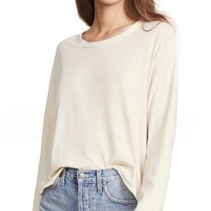 THE GREAT. Long Sleeve Tee in Washed White